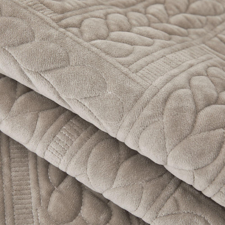 Warm Crystal Velvet Wheat Embroidery Non-Slip Couch Cover | Stornfield