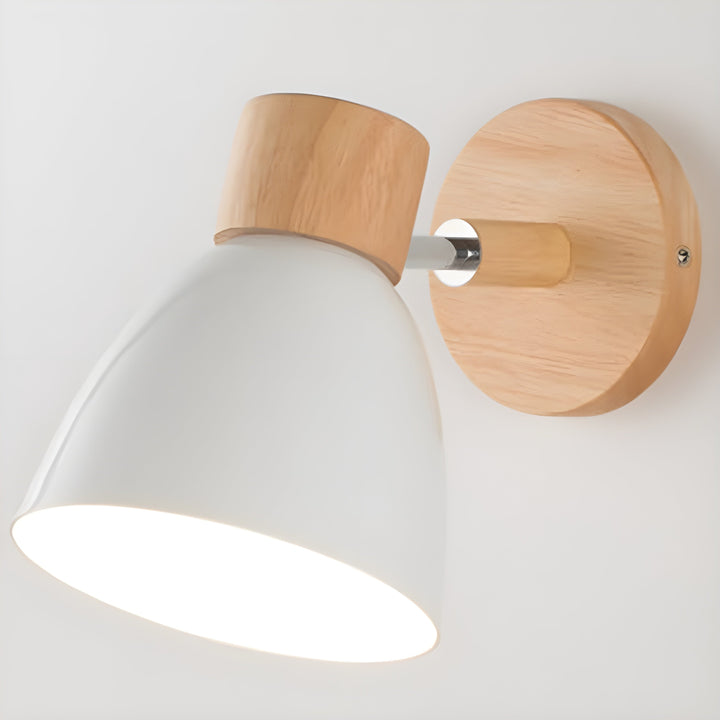 Stornfield | Nordic Wooden Wall Lamp with Switch for Bedroom