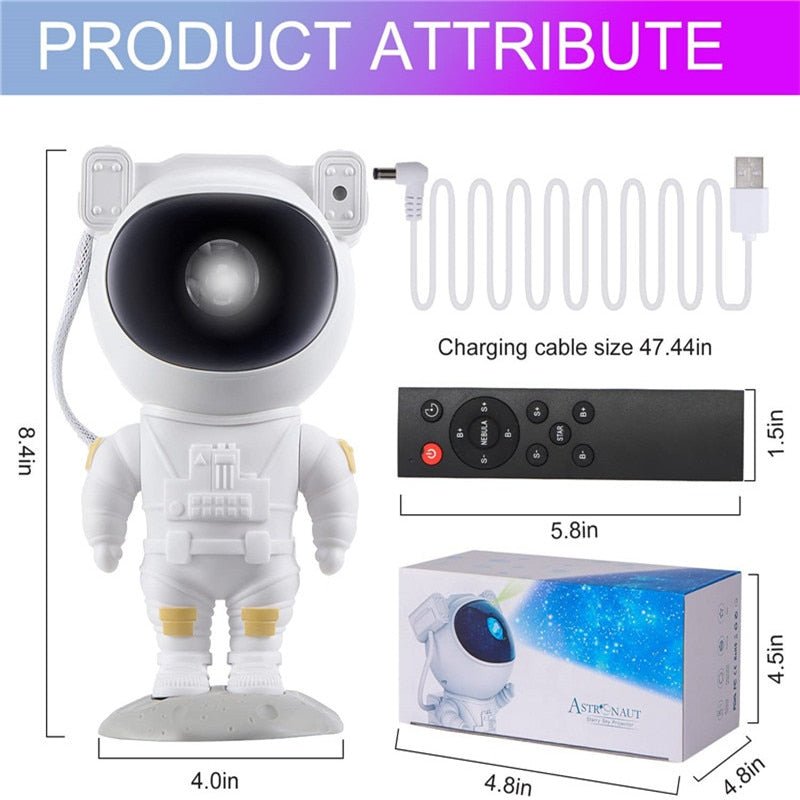 Stornfield | Galaxy Star Projector Night Light - Astronaut Themed Room Decor, Starry Sky Lamp for Room Decoration and Unique Gift Idea