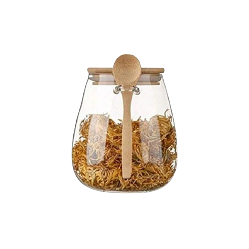Glass Food Storage Jar with Airtight Wooden Lid and Spoon Holder | Stornfield