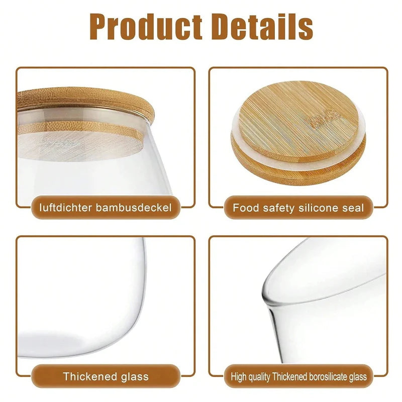 Glass Food Storage Jar with Airtight Wooden Lid and Spoon Holder | Stornfield