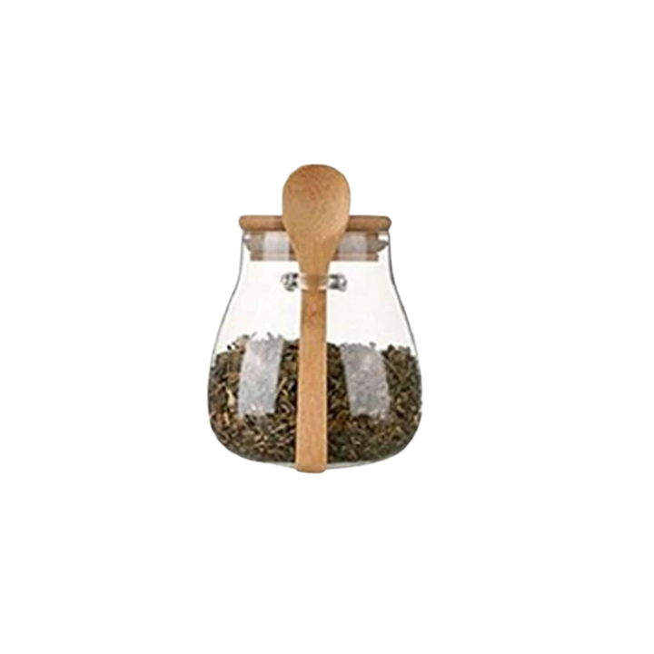 Glass Food Storage Jar with Airtight Wooden Lid and Spoon Holder | Stornfield