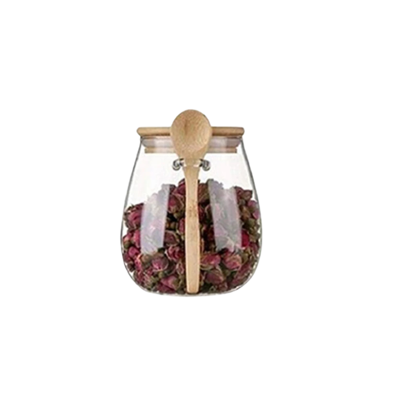 Glass Food Storage Jar with Airtight Wooden Lid and Spoon Holder | Stornfield
