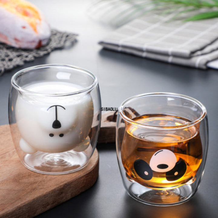 Glass Mugs Double Wall Glass Mug Bear Animal Double Layer Glass Mug | Stornfield