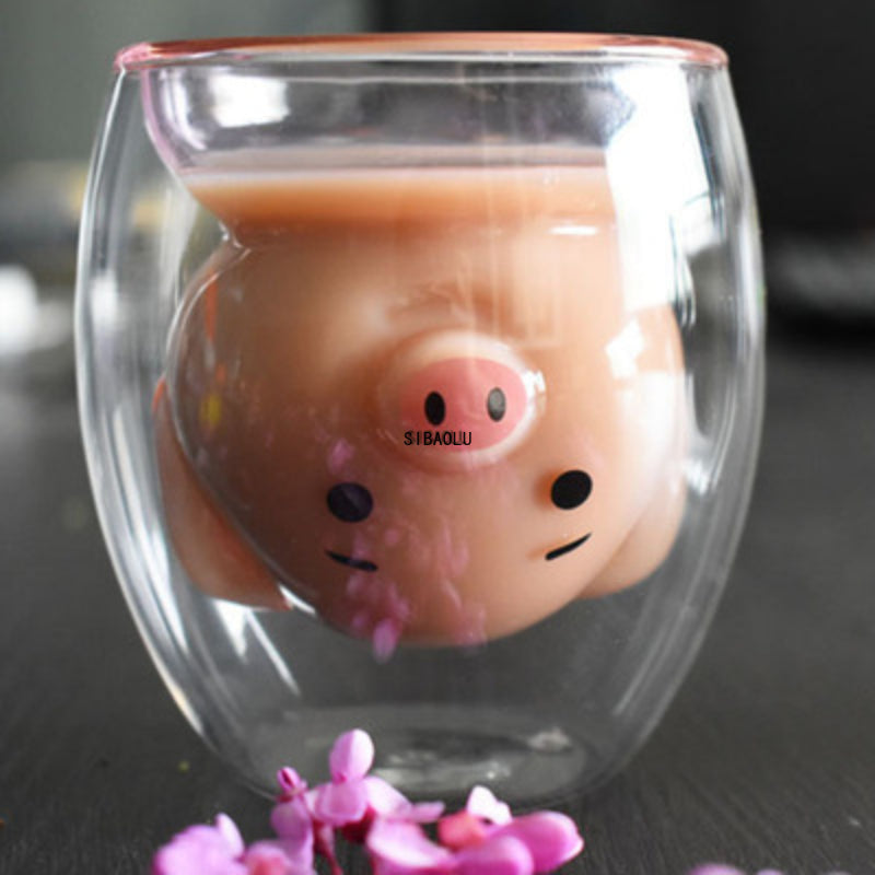 Glass Mugs Double Wall Glass Mug Bear Animal Double Layer Glass Mug | Stornfield