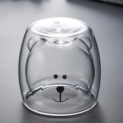Glass Mugs Double Wall Glass Mug Bear Animal Double Layer Glass Mug | Stornfield