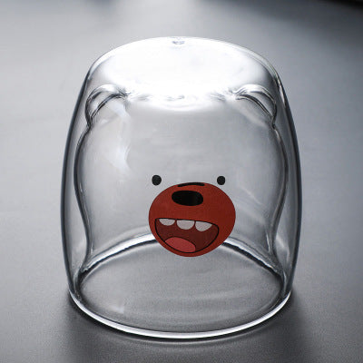Glass Mugs Double Wall Glass Mug Bear Animal Double Layer Glass Mug | Stornfield