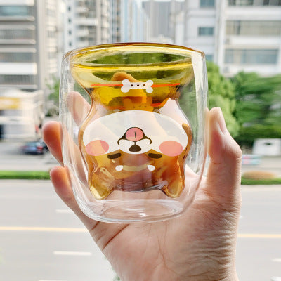 Glass Mugs Double Wall Glass Mug Bear Animal Double Layer Glass Mug | Stornfield