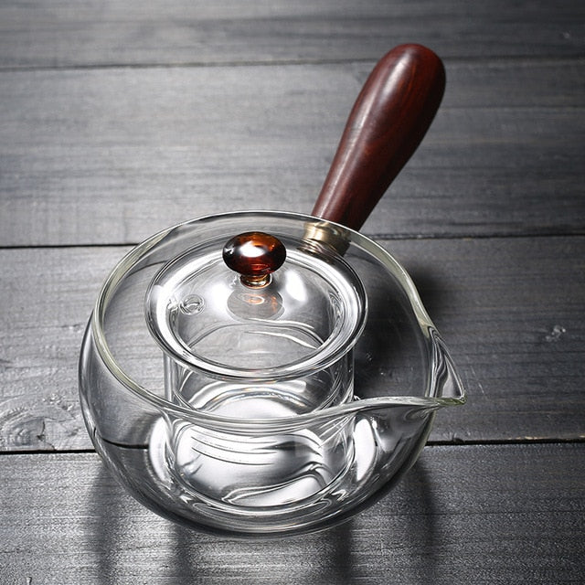 Glass Pot Filter Wood Handle Tea Ceremony Transparent Teawear Sets | Stornfield