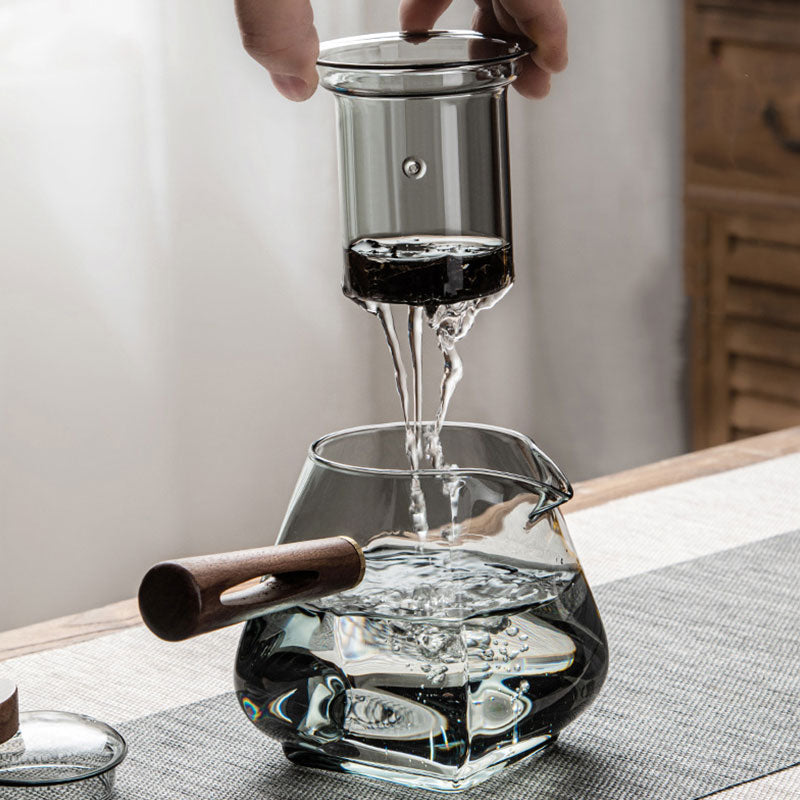 Glass Pot Filter Wood Handle Tea Ceremony Transparent Teawear Sets | Stornfield