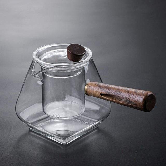 Glass Pot Filter Wood Handle Tea Ceremony Transparent Teawear Sets | Stornfield