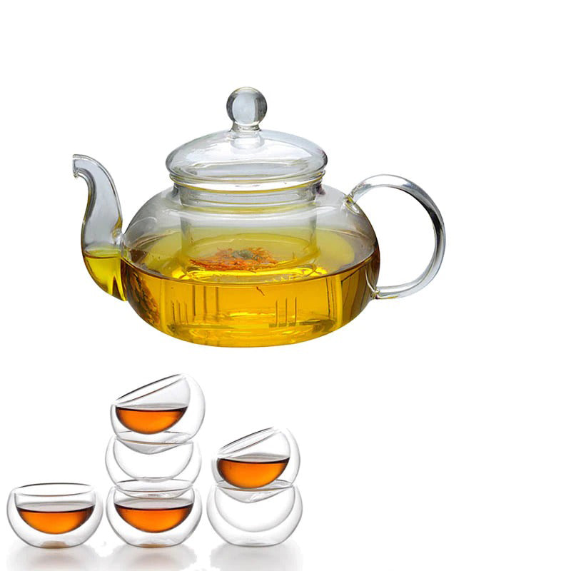 Glass Tea Set Heat Resistant Glass Tea Infuser Pot Double Wall Glass | Stornfield