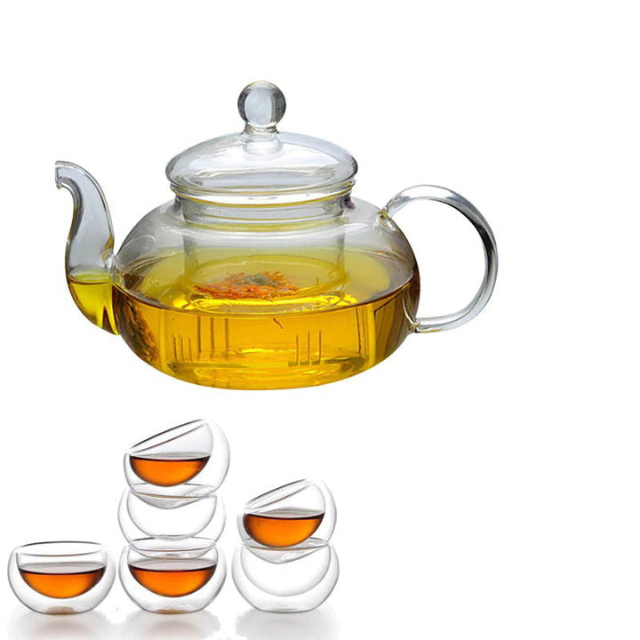 Glass Tea Set Heat Resistant Glass Tea Infuser Pot Double Wall Glass | Stornfield