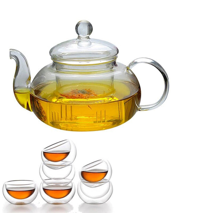 Glass Tea Set Heat Resistant Glass Tea Infuser Pot Double Wall Glass | Stornfield