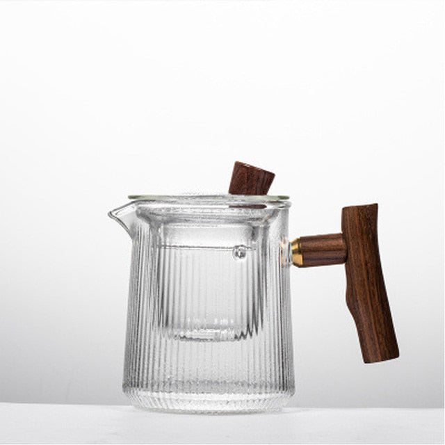 Glass Teapot Wood Handle Tea Ceremony Transparent Set Cup | Stornfield