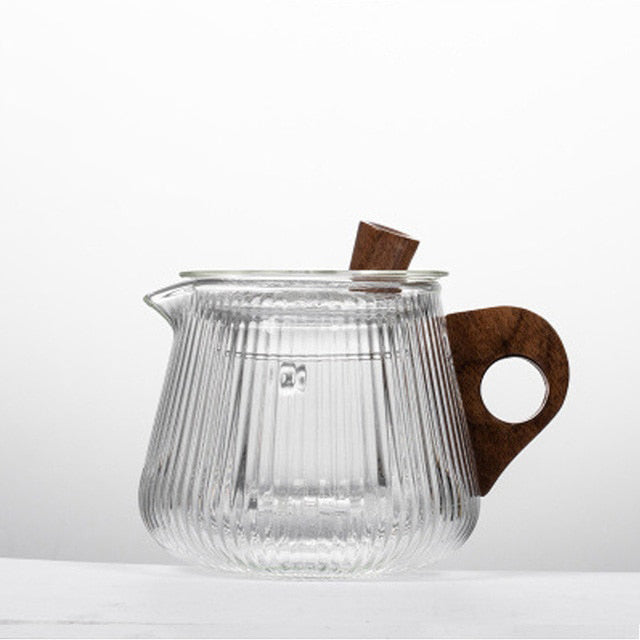 Glass Teapot Wood Handle Tea Ceremony Transparent Set Cup | Stornfield