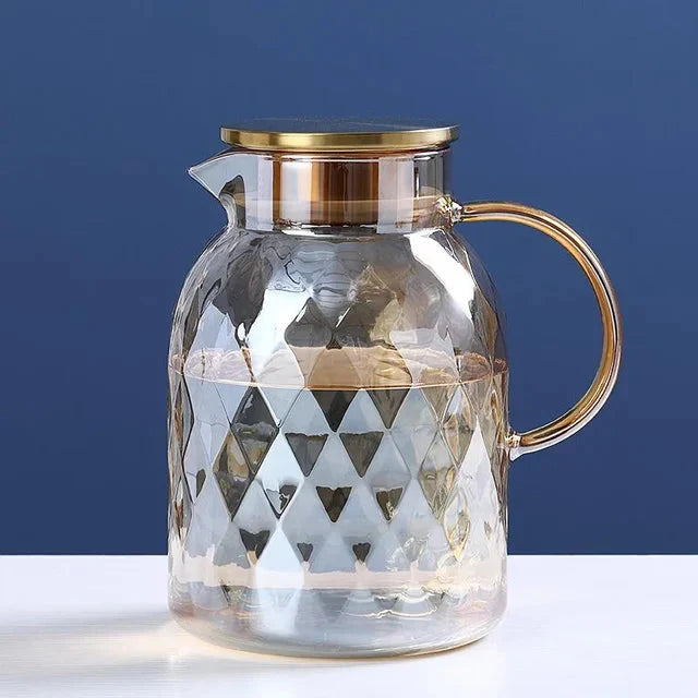 Glass Water Bottles Amber Color Home Flower Teapot Kettle Thermal Pot | Stornfield