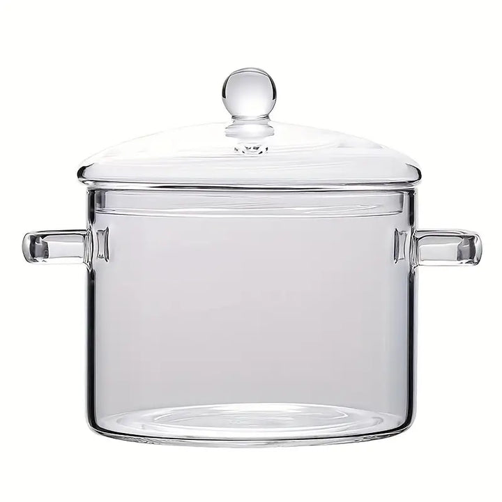 KookZicht Glasso – Transparent Glass Cooking Pot with Handles (1360 ml) | Stornfield