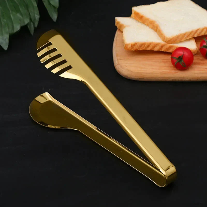 Golden Stainless Steel Food Tongs Kitchen Utensils Serving Tong | Stornfield