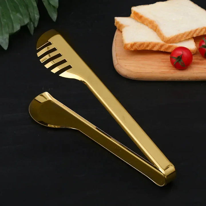 Golden Stainless Steel Food Tongs Kitchen Utensils Serving Tong | Stornfield