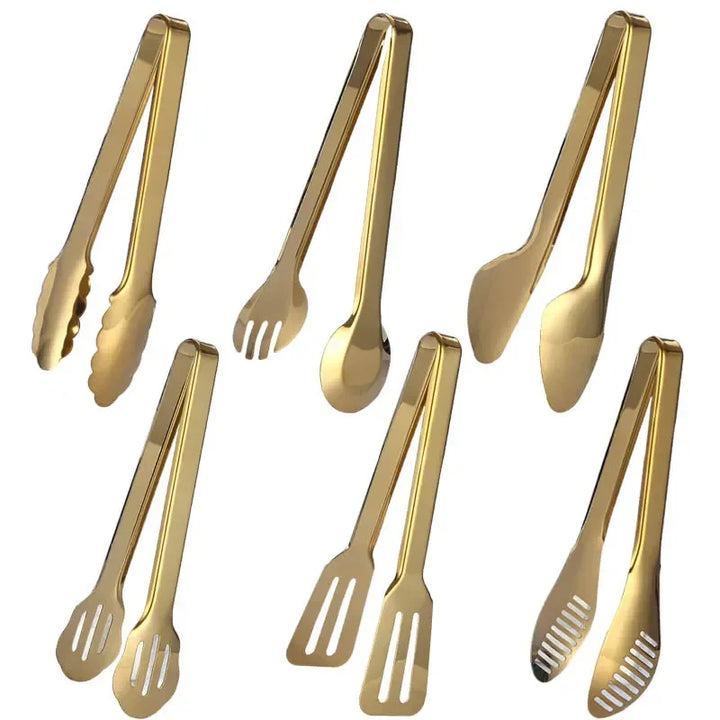 Golden Stainless Steel Food Tongs Kitchen Utensils Serving Tong | Stornfield
