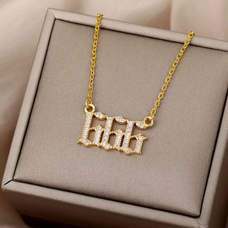 Stornfield | English Number Zircon Necklace – Seraphina