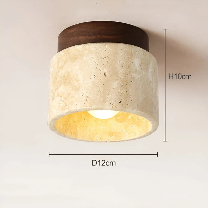Rustic Travertine Ceiling Lamp - TravaGlow | Stornfield