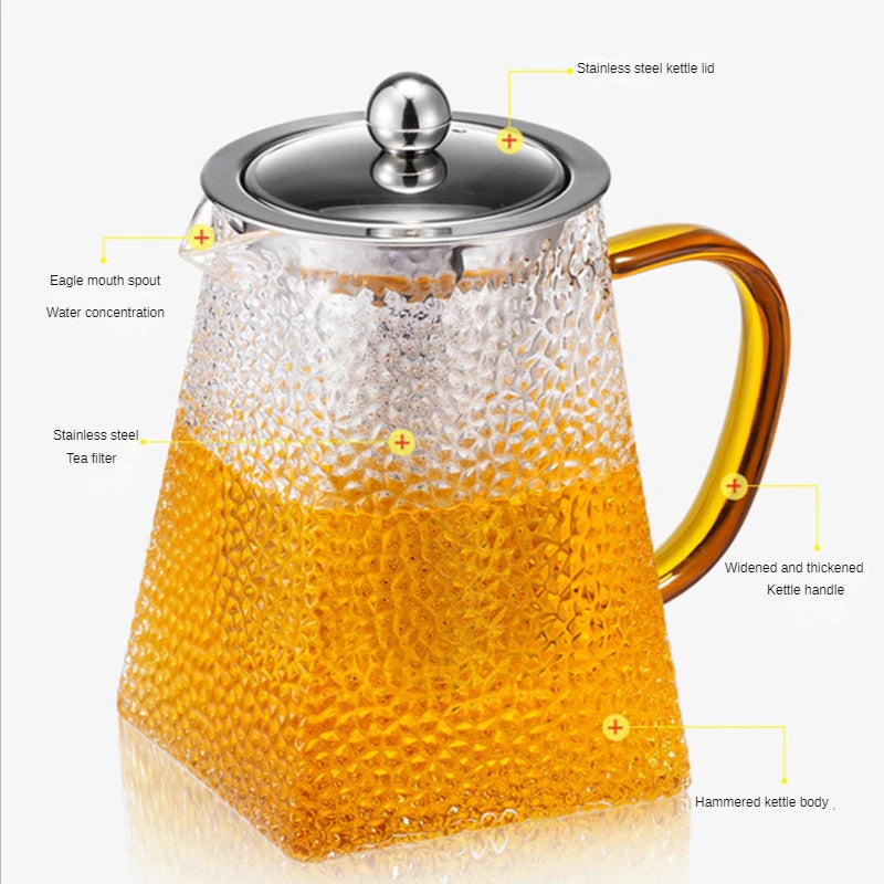 Hammer Glass Teapot With Stainless Steel Filter Heat Resistant Teapot | Stornfield