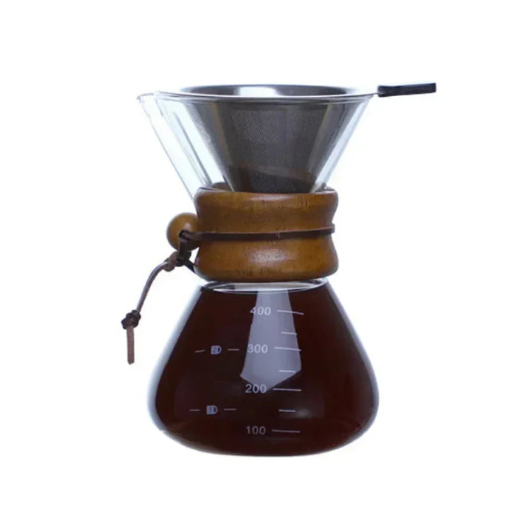 Hand Glass Coffee Kettle with Stainless Steel Filter Drip Brewer Coffee | Stornfield