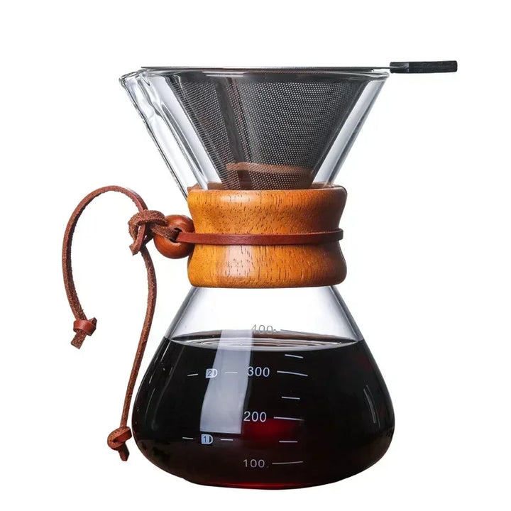 Hand Glass Coffee Kettle with Stainless Steel Filter Drip Brewer Coffee | Stornfield