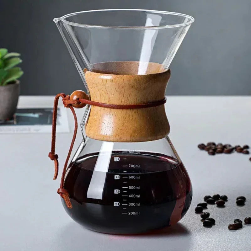 Hand Glass Coffee Kettle with Stainless Steel Filter Drip Brewer Coffee | Stornfield