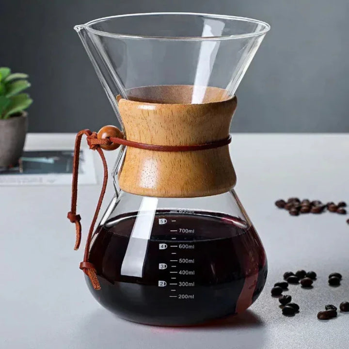 Hand Glass Coffee Kettle with Stainless Steel Filter Drip Brewer Coffee | Stornfield