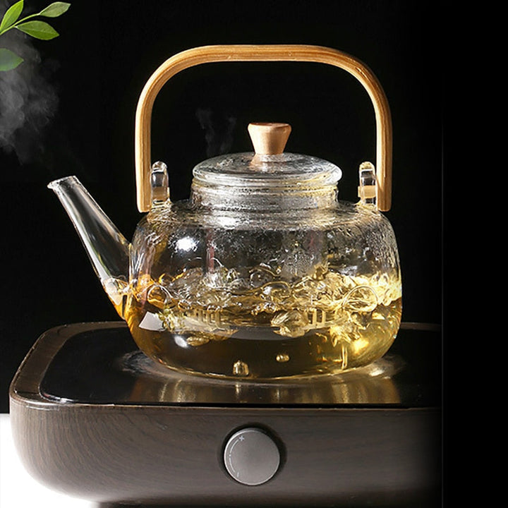 Heat Resistant Clear Borosilicate Glass Teapot Clear Japanese Style Tea Pot Infuser | Stornfield