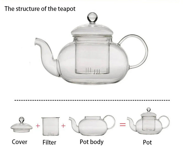 Heat Resistant Glass Tea Pot Glass Teapot with Infuser Tea Pot Set | Stornfield