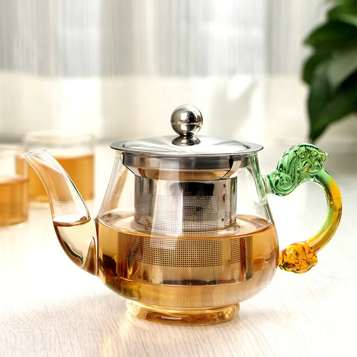 Heat-Resistant Glass Tea Bottle with Stainless Steel Infuser | Stornfield