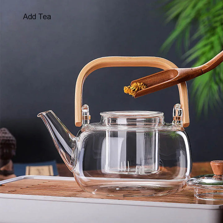 Heat-Resistant Glass Teapot with Container Ceramic Teapot Holder Base | Stornfield
