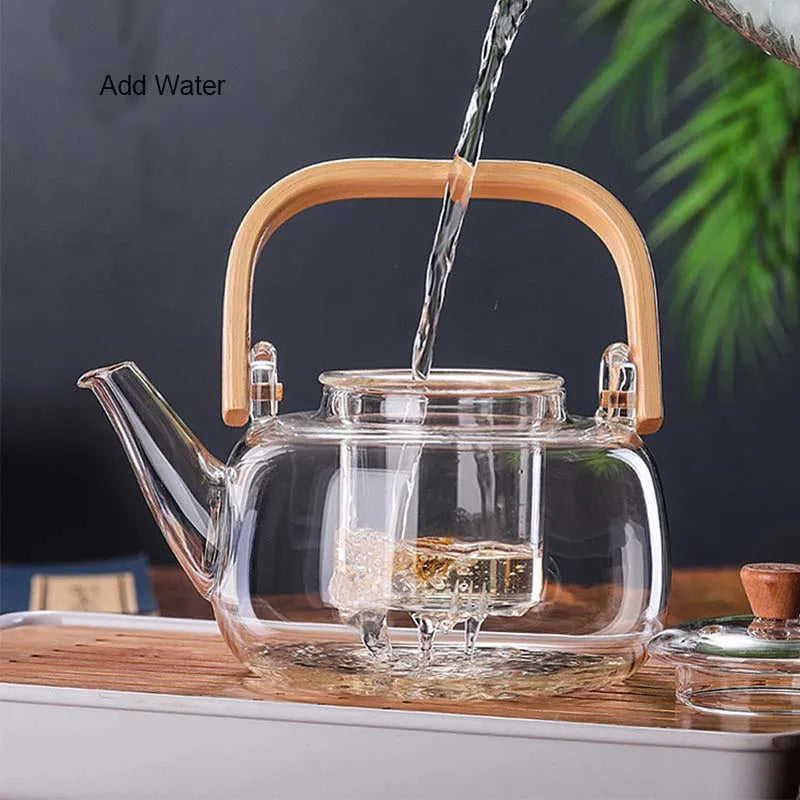 Heat-Resistant Glass Teapot with Container Ceramic Teapot Holder Base | Stornfield