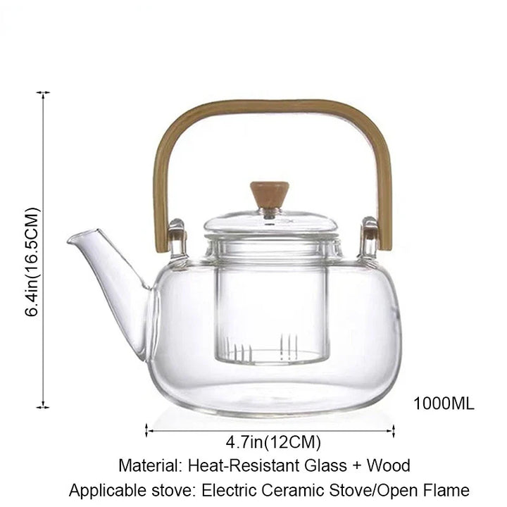 Heat-Resistant Glass Teapot with Container Ceramic Teapot Holder Base | Stornfield