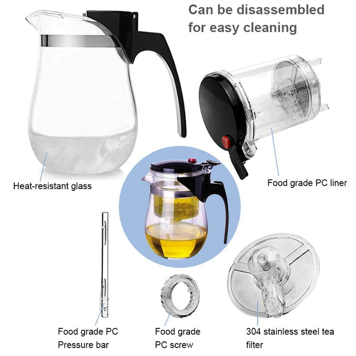 Heat Resistant Glass Teapot With Tea Infuser Filter Kettle Tea Teapot | Stornfield
