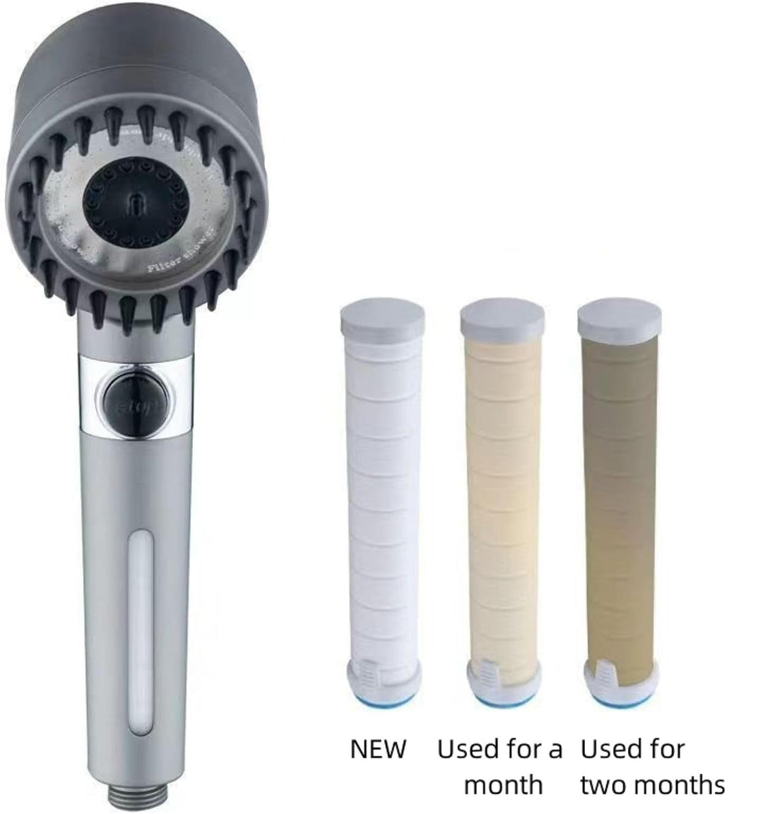 Stornfield | High-Pressure Massage Handheld Shower Head - Portable Shower with 3 Spray Patterns and Filters