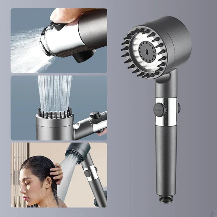 Stornfield | High-Pressure Massage Handheld Shower Head - Portable Shower with 3 Spray Patterns and Filters