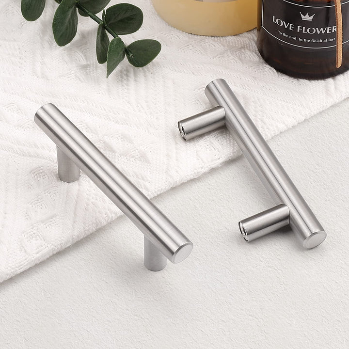 Stornfield | Brushed Nickel Stainless Steel Modern T-Bar Drawer Pulls