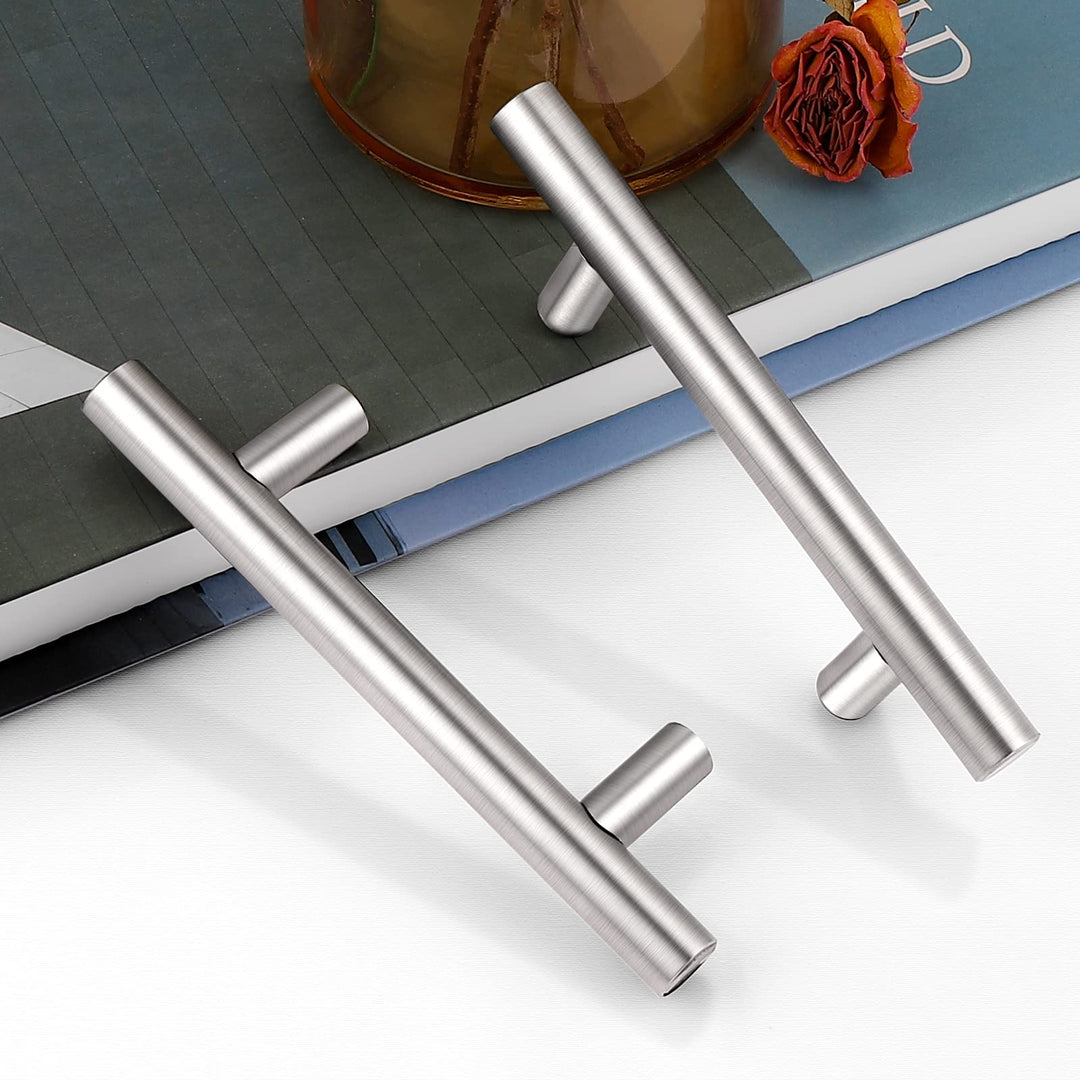 Stornfield | Brushed Nickel Stainless Steel Modern T-Bar Drawer Pulls