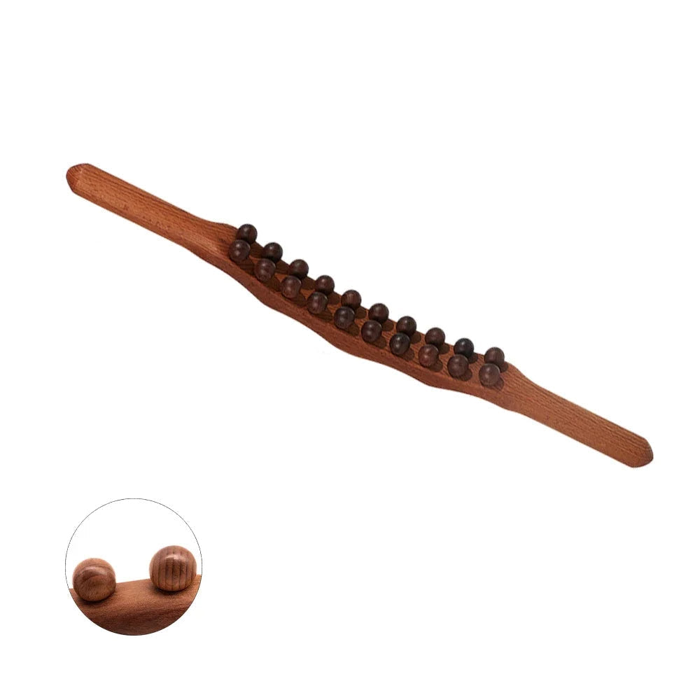 WoodRelax Gua Sha Massage Stick – 60 cm massage tool made of natural wood for deep muscle relaxation | Stornfield