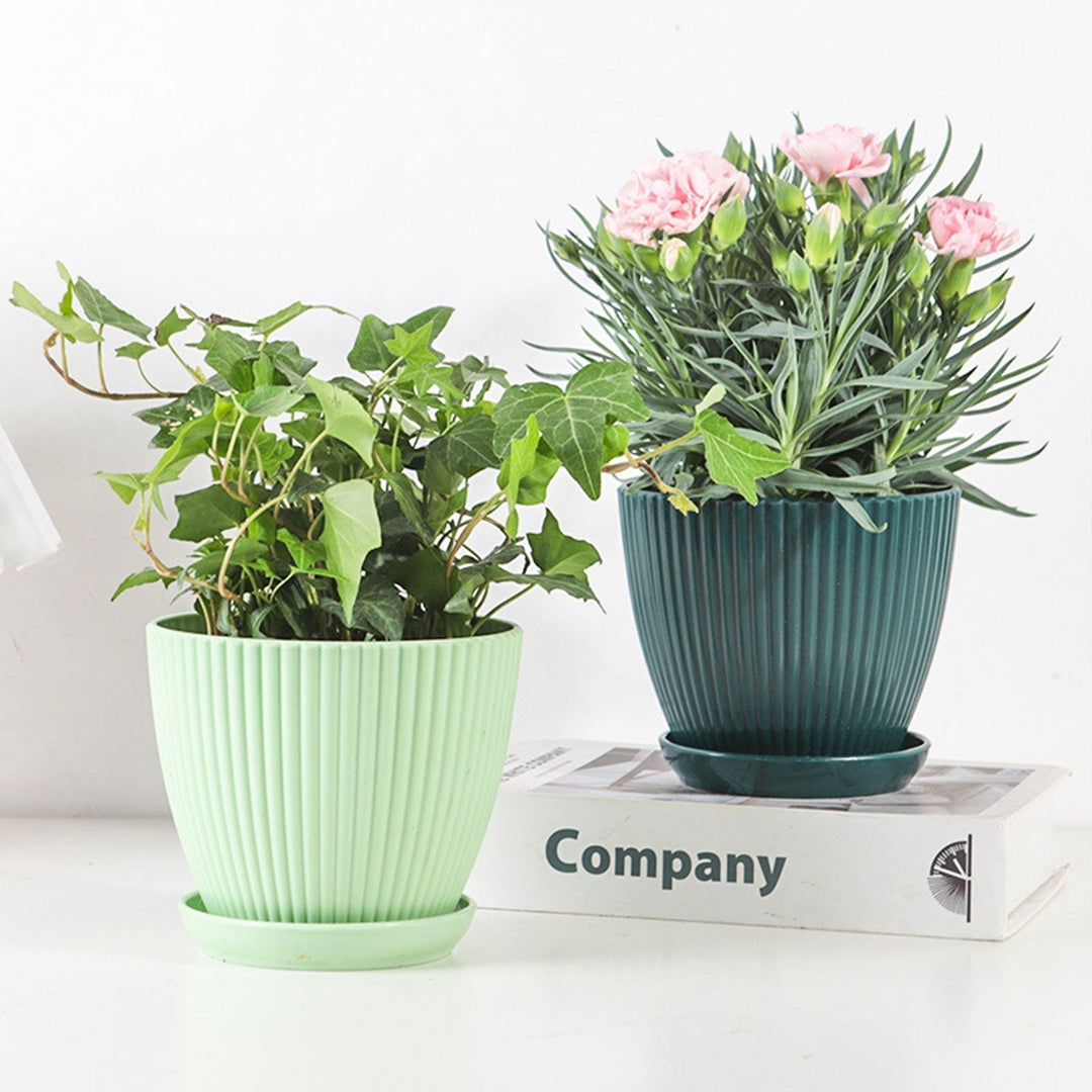 Home Garden Plant Pot With Tray - Modern Plastic Design | Stornfield
