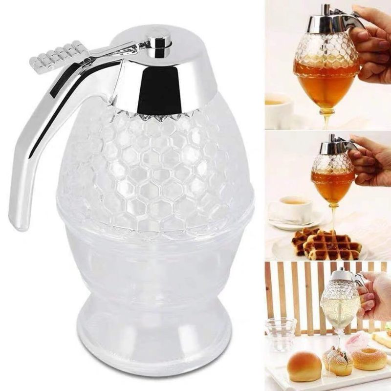 Drip-free honey dispenser with hive design – 200 ml plastic | Stornfield
