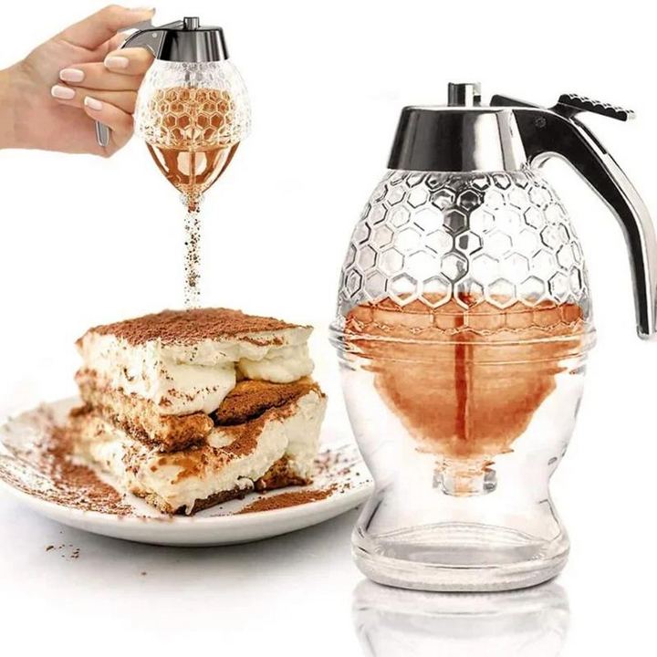 Drip-free honey dispenser with hive design – 200 ml plastic | Stornfield