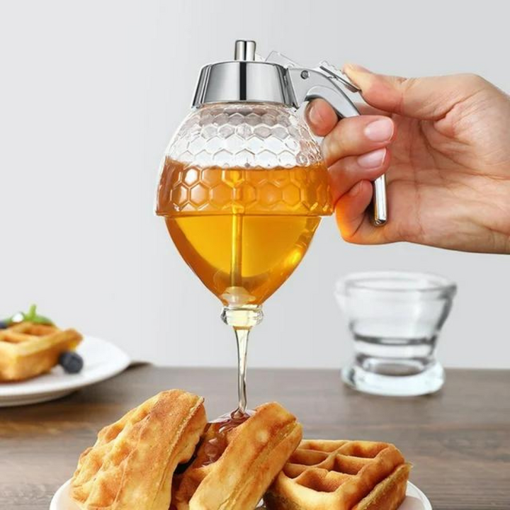 Drip-free honey dispenser with hive design – 200 ml plastic | Stornfield