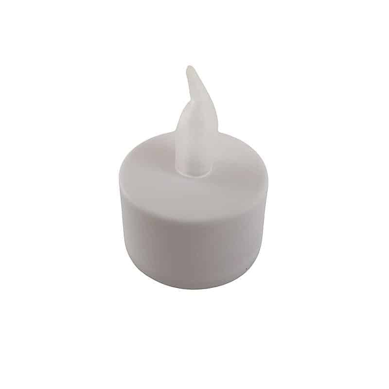 LED tealight 12 pcs. in white with flame (including batteries) | Stornfield