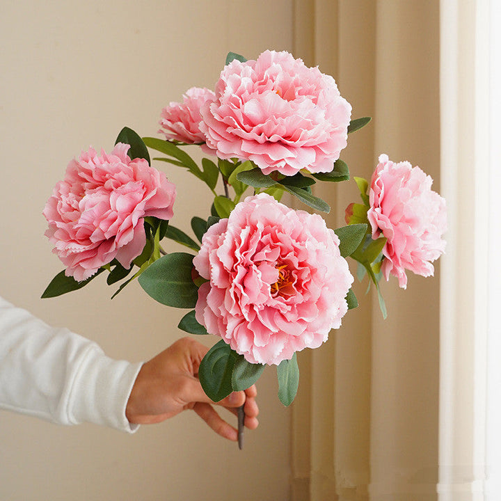 Artificial 5 large head peony flowers | Stornfield